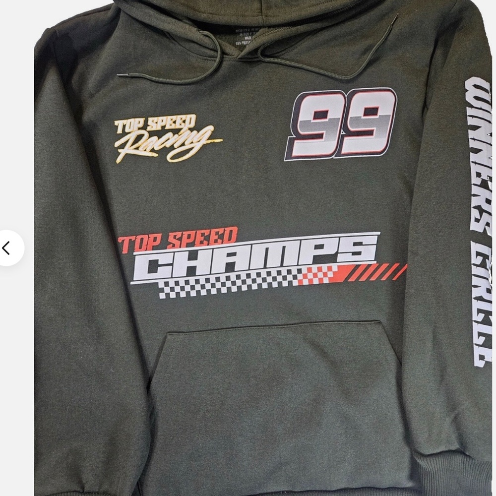 Top Speed Racing RGSTR‎ Hoodie Mens XL Black 99 Car Graphic Fleece - Picture 2 of 9